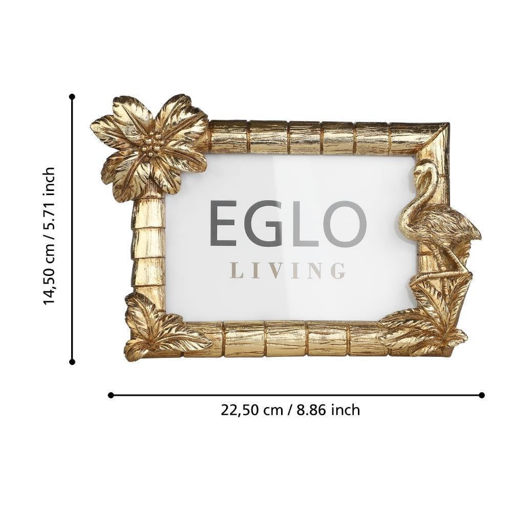 Eglo 423142 "ESASHI" 14,5 Cm Yüksekliğinde 22,5 Cm Uzunluğunda Plastik, Cam Gold Resim Çerçevesi