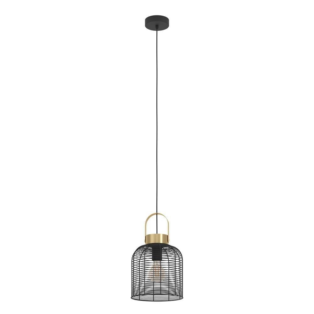 Eglo 43963 "ROUNDHAM" 22 Cm Çapında Çelik Siyah, Fırçalanmış Pirinç Sarkıt Avize