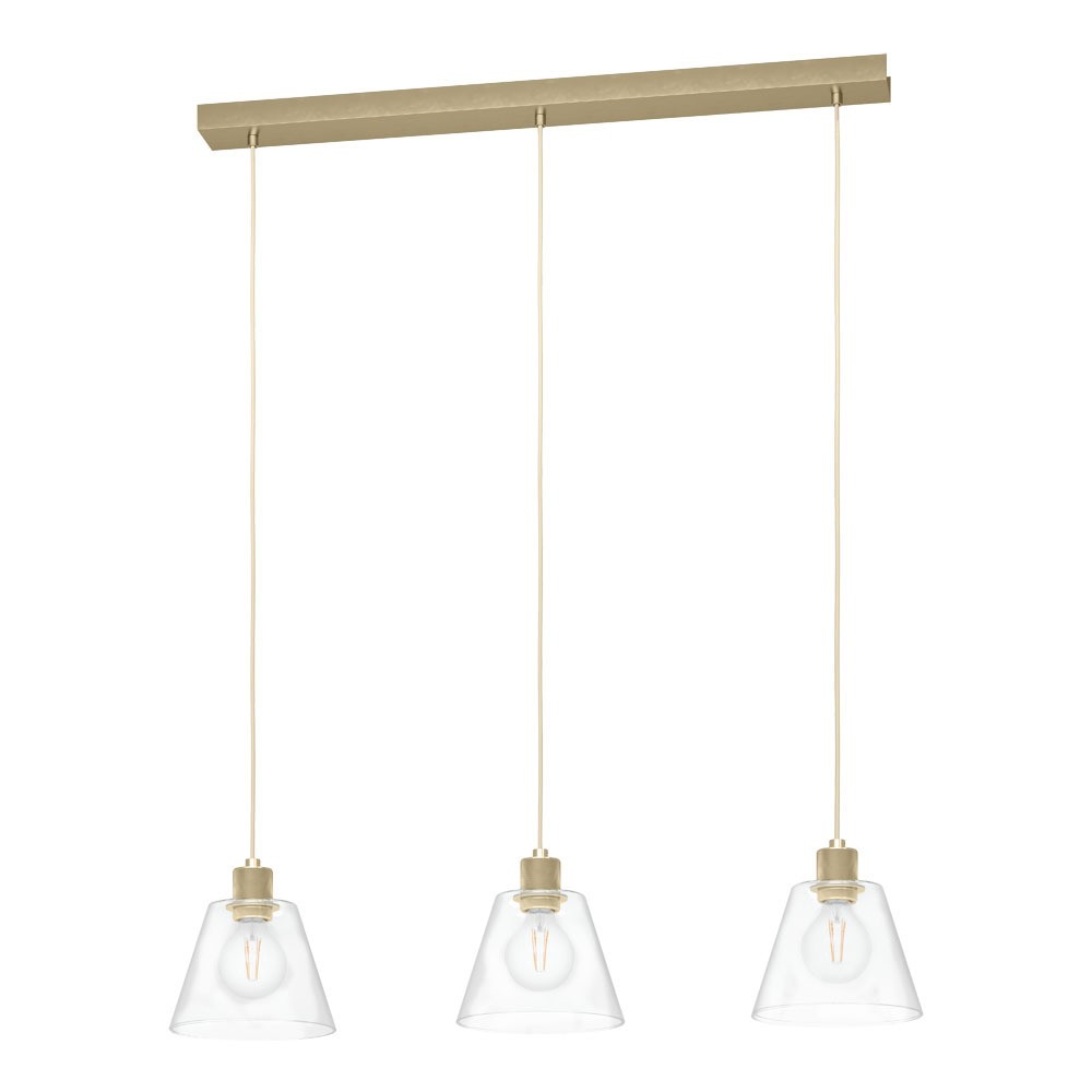 Eglo 43634 "COPLEY" 110 Cm Yüksekliğinde Çelik, Alüminyum Gold Sarkıt Avize