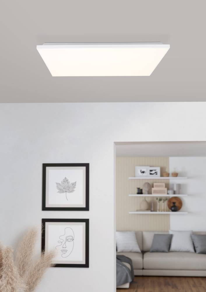 Eglo 900568 "TRUPIANA" 43,7 Cm Uzunluğunda 43,7 Cm Genişliğinde Alüminyum, Çelik Beyaz Led Panel RGB