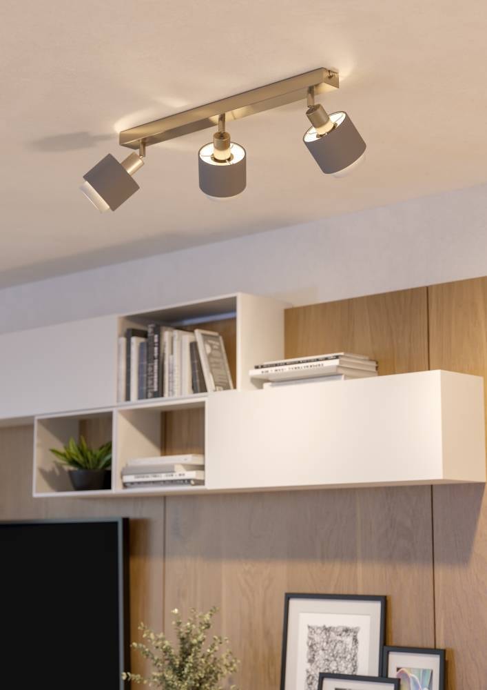 Eglo 901047 "BELLIZZI" 3X7,5W Çelik Nikel Mat Sıva Üstü Spot