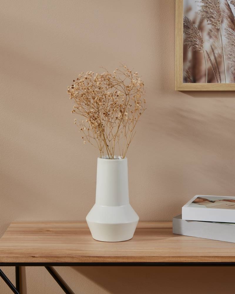 Eglo 421024 "HIRADO" 20 Cm Yüksekliğinde Beyaz Seramik Vazo