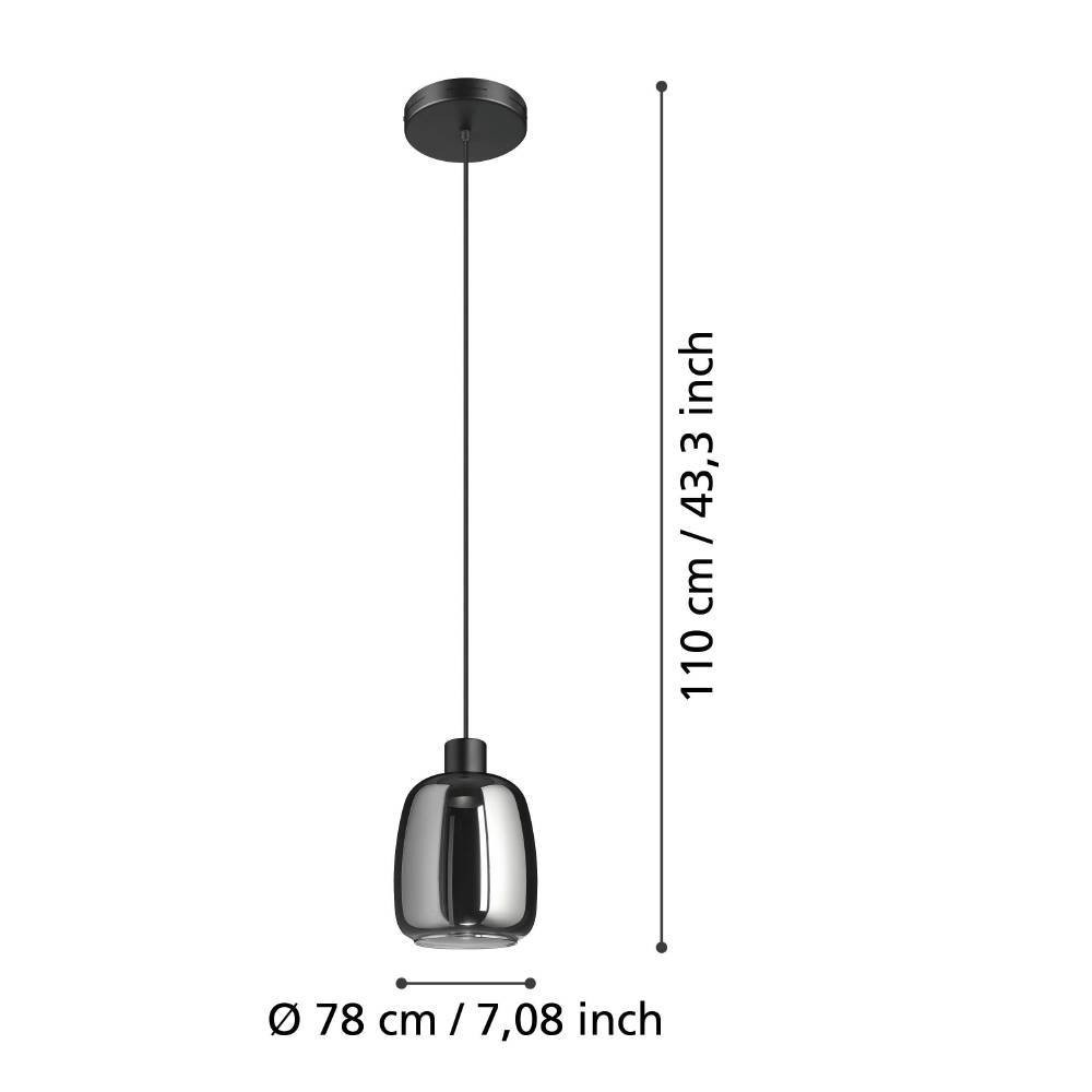 Eglo 901119 "MOLOCHIO-Z" 110 Cm Yüksekliğinde Çelik Siyah Sarkıt Avize RGB