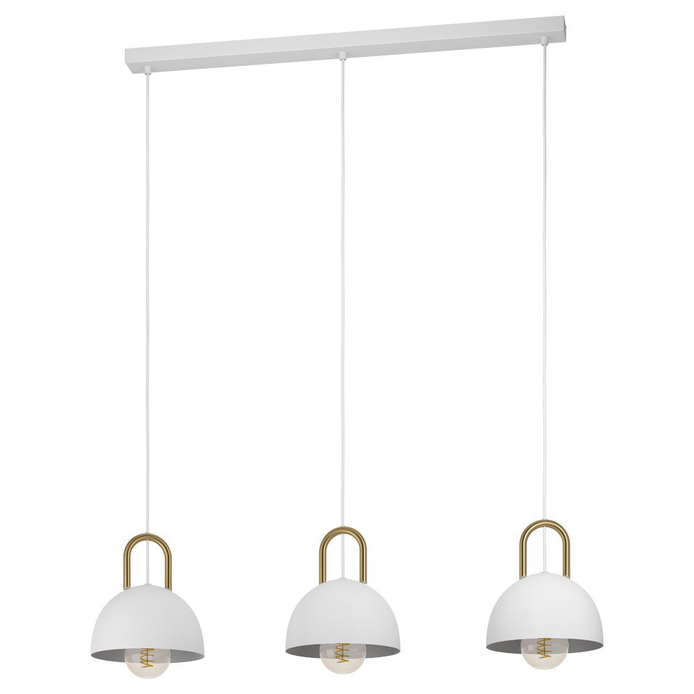 Eglo 99696 İç Mekan " Calmanera " Beyaz, Pirinç Renk Dökme Çelik Sarkıt Aydınlatması Ip20 E27 Max: 3X40W En: 90 Cm