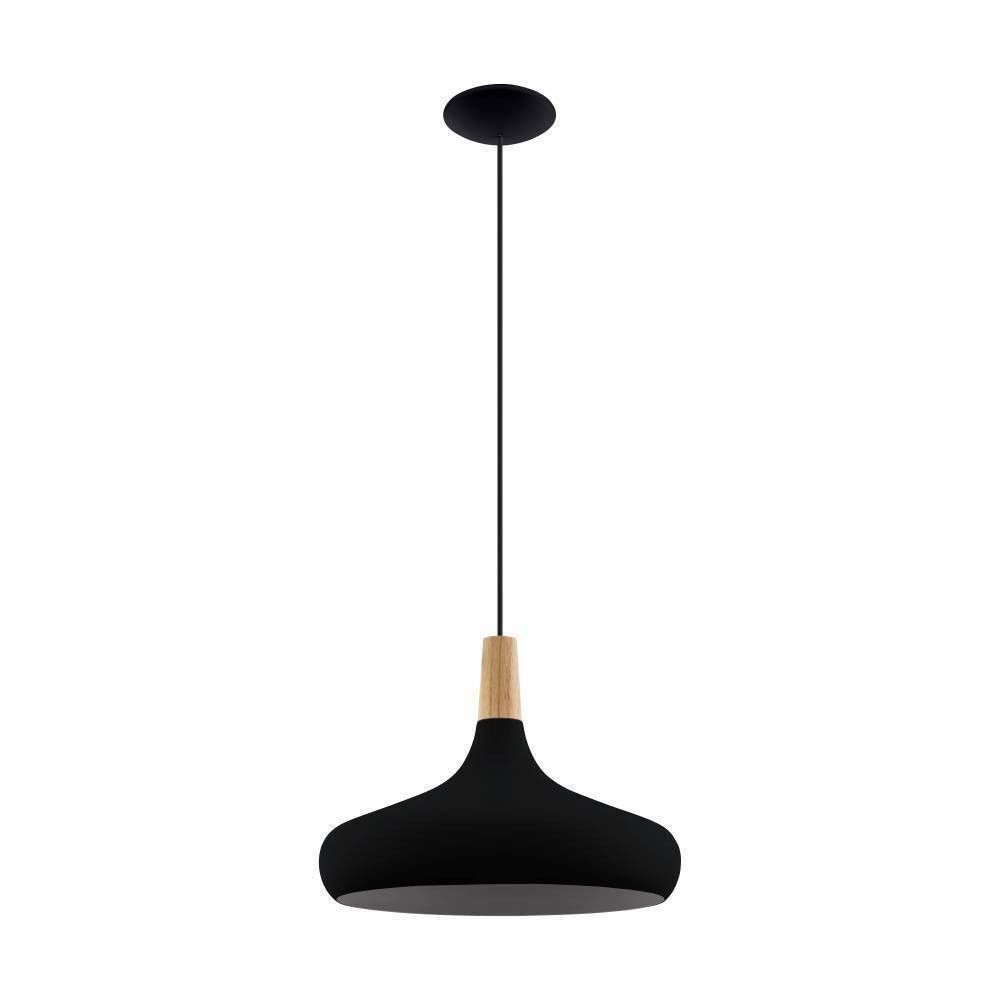 Eglo 900163 "SABINAR" 40 Cm Çapında Çelik, Ahşap Siyah, Kahverengi Sarkıt Avize