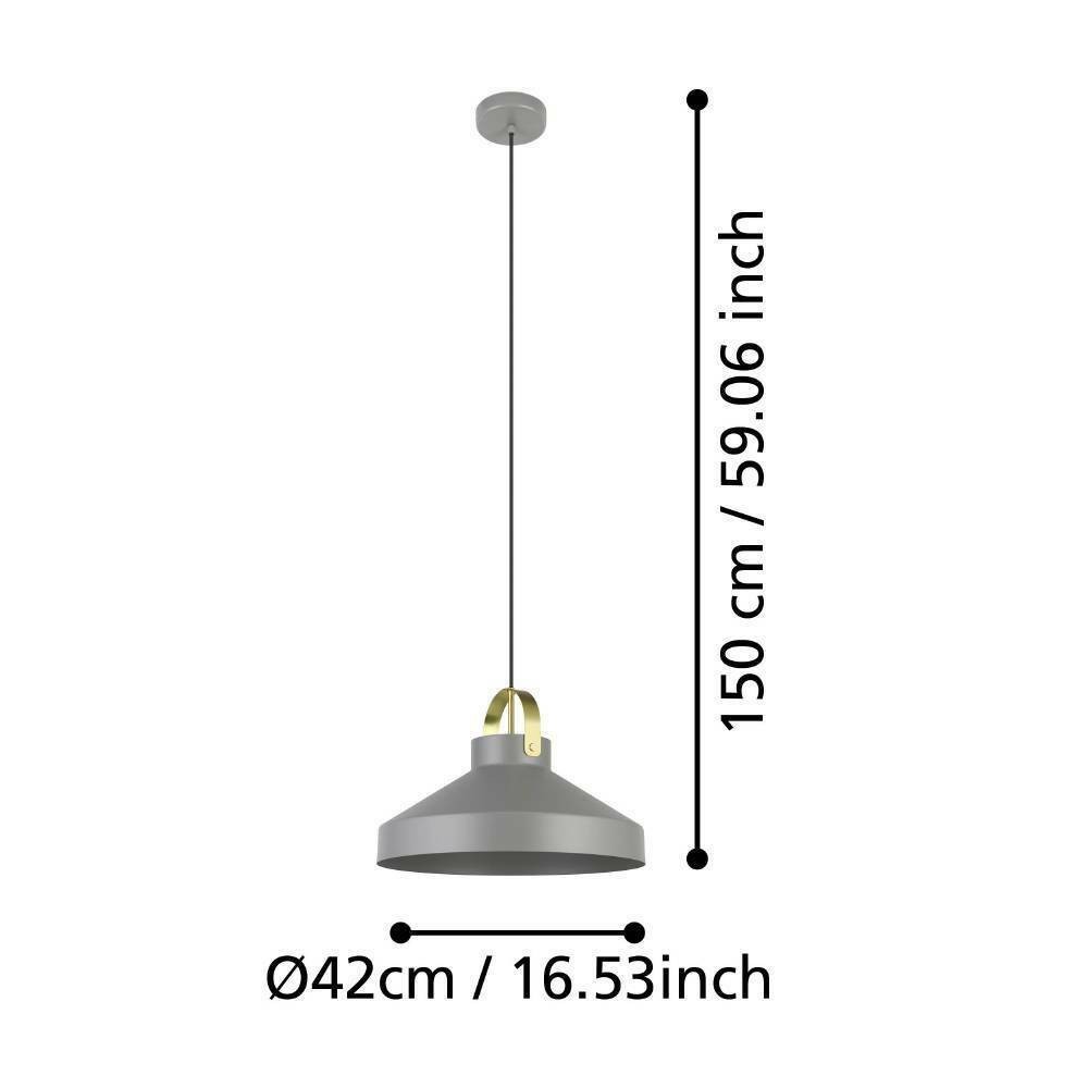 Eglo 390226 "ESTEPONA" 150 Cm Yüksekliğinde Çelik Gri, Fırçalanmış Pirinç Sarkıt Avize