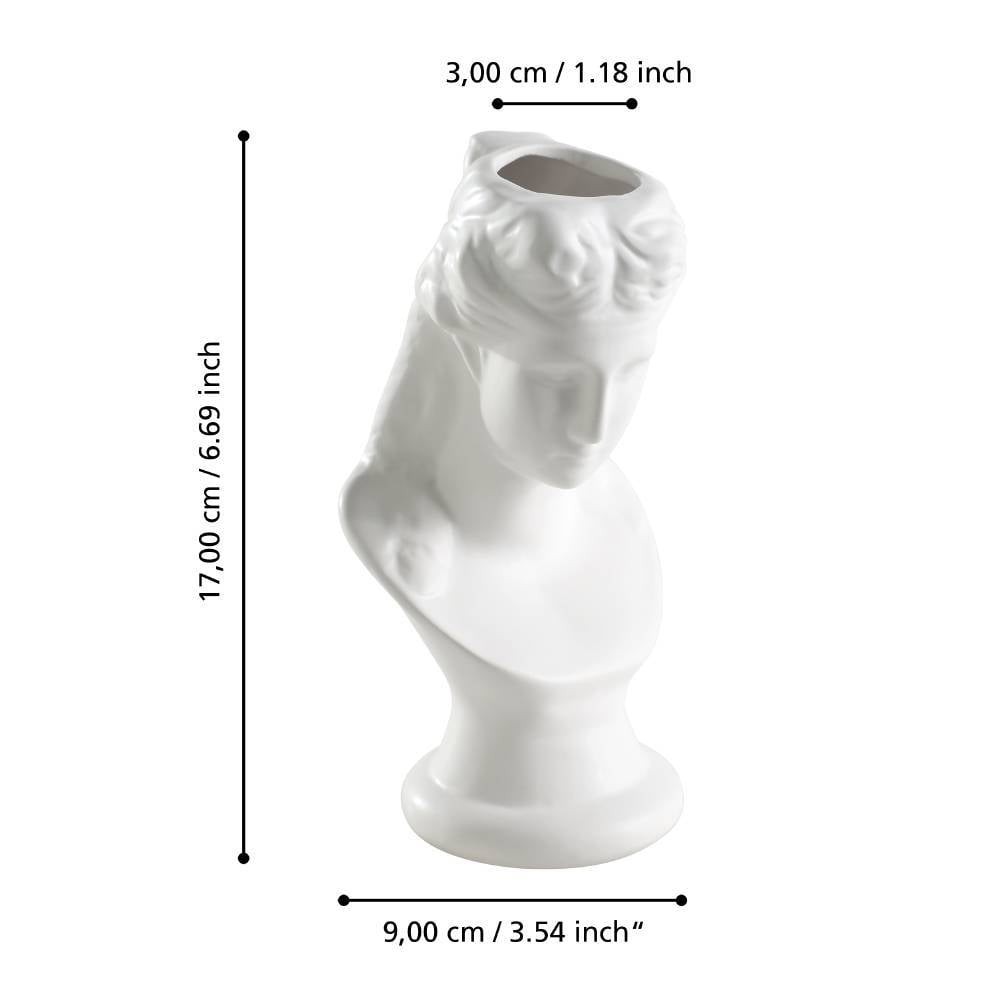Eglo 421002 "FELICIEN" 17 Cm Yüksekliğinde Beyaz Seramik Vazo
