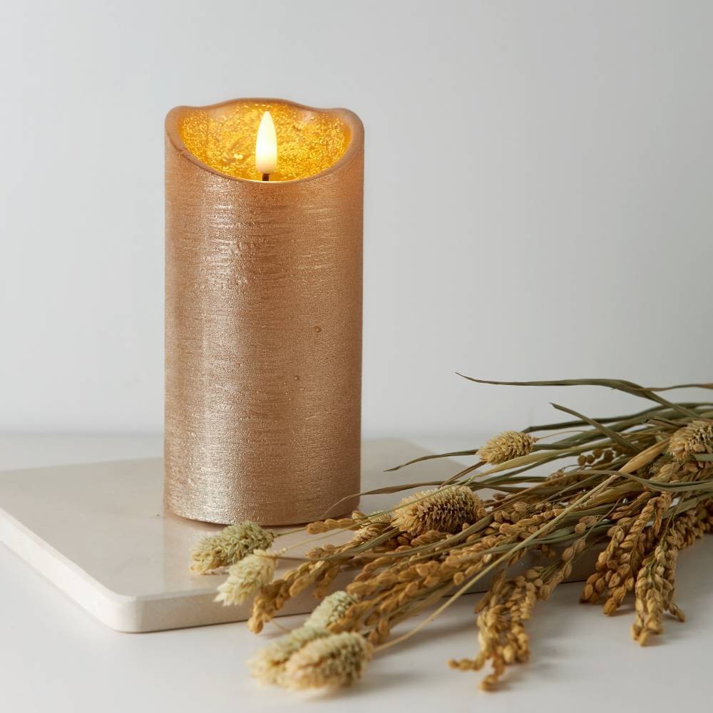 Eglo 411501 "FLAMME RUSTIC" Led Mum Gold 15Cm Yüksekliğinde 7,5Cm Çapında