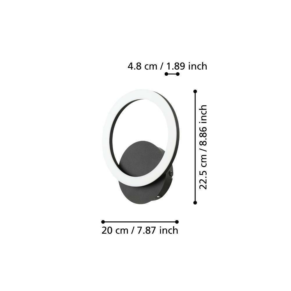 Eglo 900324 "PARRAPOS-Z" Çelik Siyah Duvar Aplik