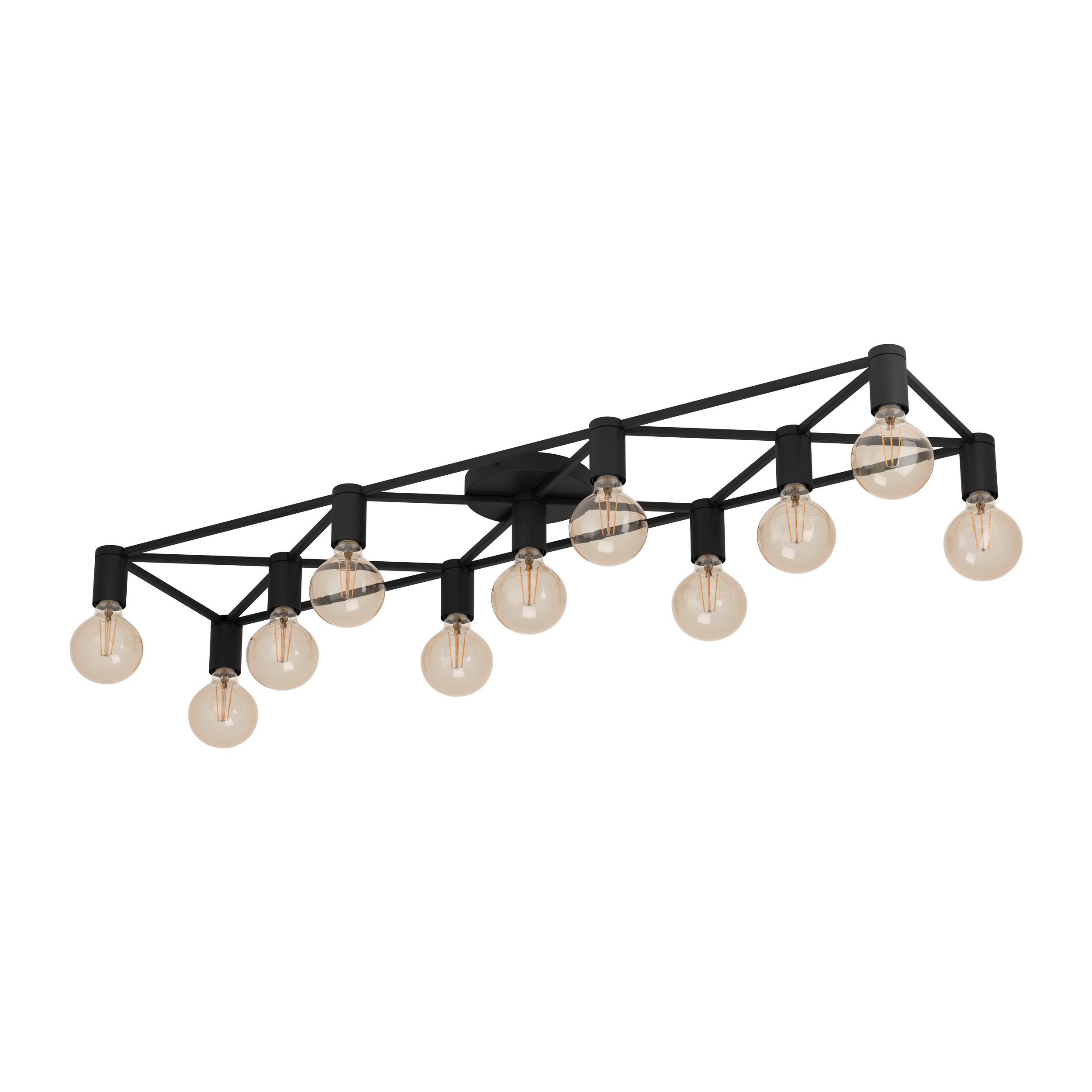 Eglo 43722 İç Mekan " Speke " Siyah Renk Dökme Çelik Tavan Lambası Ip20 E27 Max: 11X40W En: 156 Cm