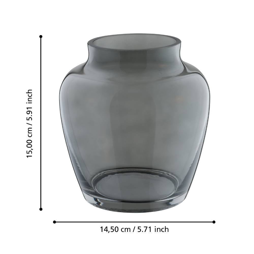 Eglo 421204 "ASINDRO" 15 Cm Yüksekliğinde Gri Cam Vazo