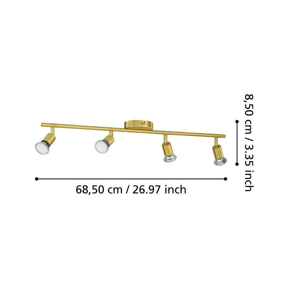Eglo 33187 "BUZZ-LED" 4X2,8W Çelik Fırçalanmış Pirinç Sıva Üstü Spot