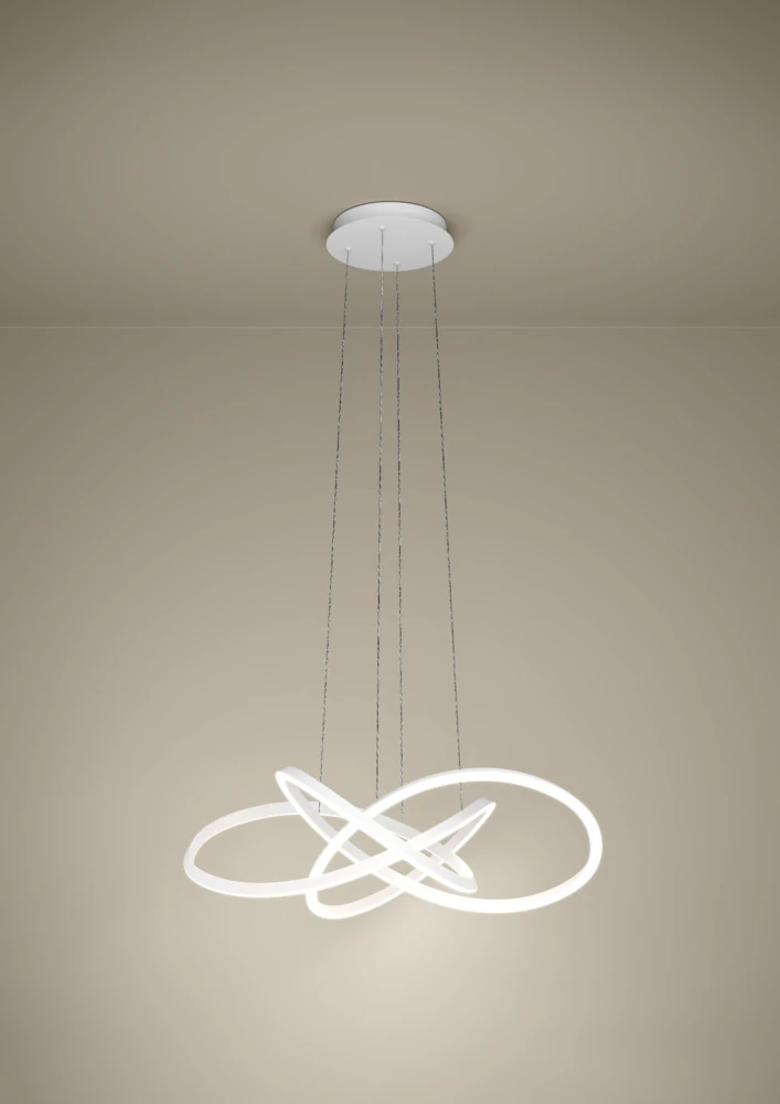 Eglo 390527 "RIAZA" 180 Cm Yüksekliğinde 90 Cm Çapında Alüminyum, Çelik Sarkıt Avize