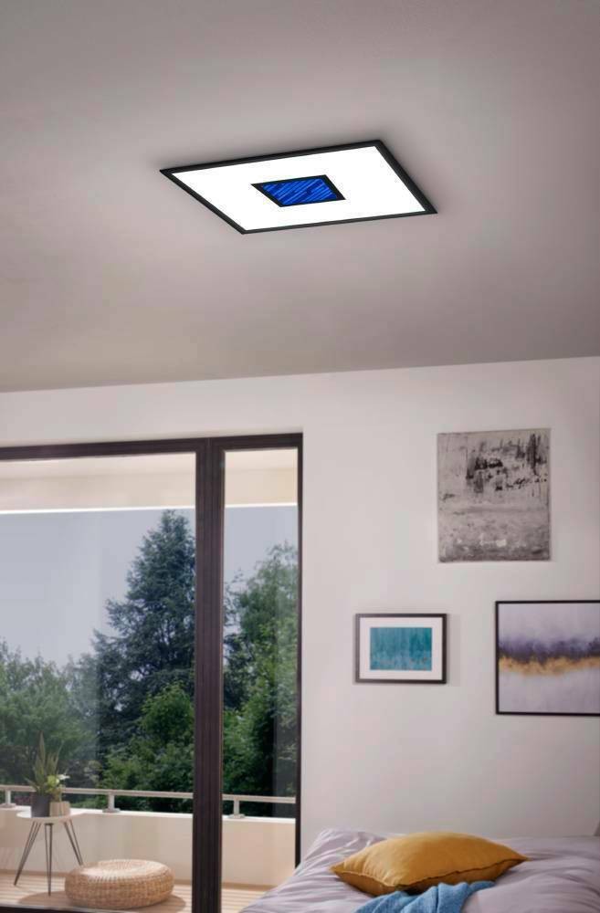Eglo 900571 "BORDONARA" 45 Cm Uzunluğunda 45 Cm Genişliğinde Alüminyum, Çelik Siyah, Beyaz Led Panel RGB