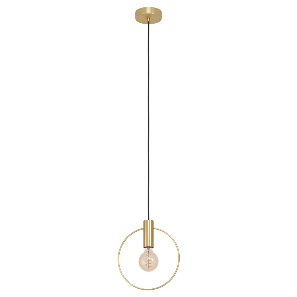 Eglo 98834 İç Mekan " Manızales " Fırçalanmış Pirinç Renk Dökme Çelik Tekli Sarkıt Aydınlatması Ip20 E27 Max: 1X40W En: 25 Cm