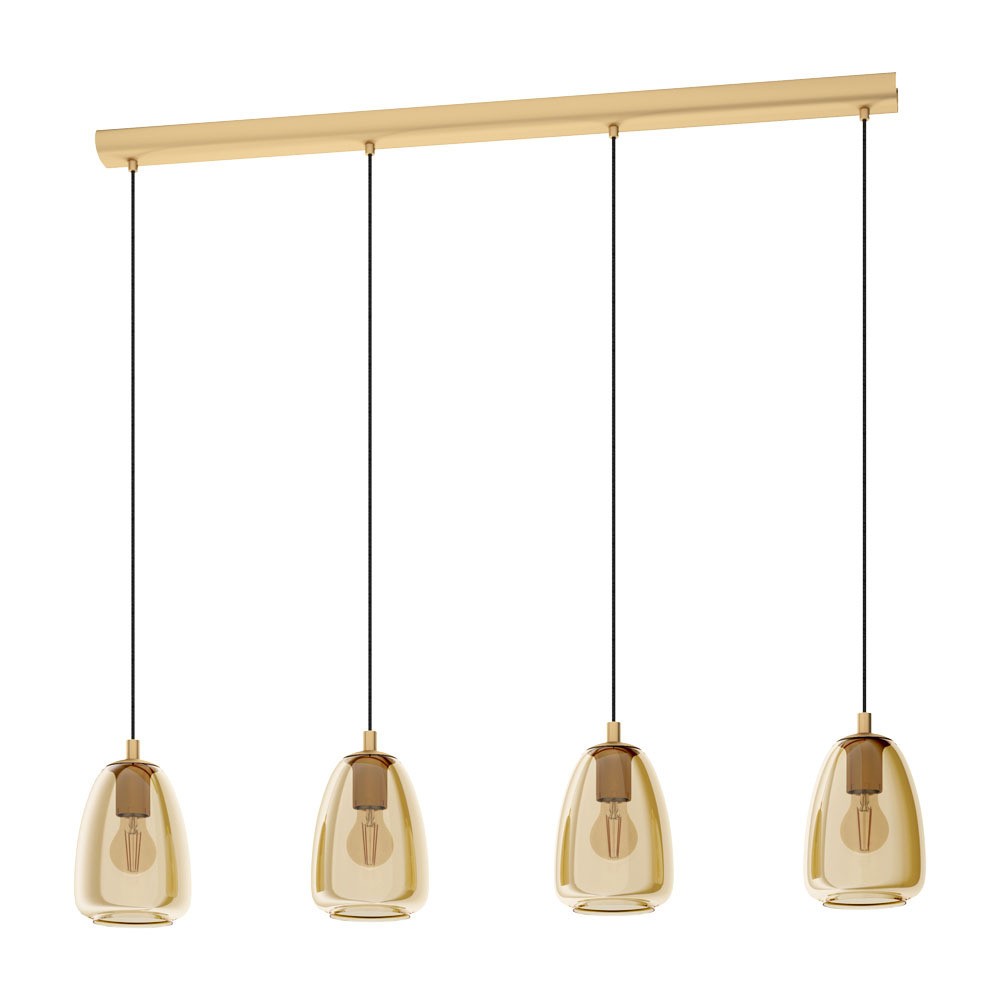 Eglo 98649 "ALOBRASE" 110 Cm Yüksekliğinde Çelik Fırçalanmış Pirinç Sarkıt Avize