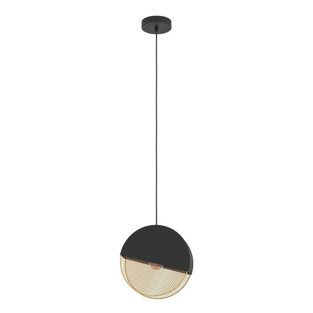 Eglo 43811 "MUMBLES" 110 Cm Yüksekliğinde Çelik Siyah, Gold Sarkıt Avize