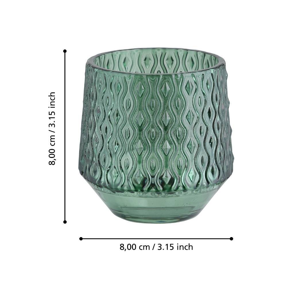 Eglo 422298 "BEZAMBY" 14,3 Cm Yüksekliğinde Yeşil Dekoratif Mumluk 3'Lü Set
