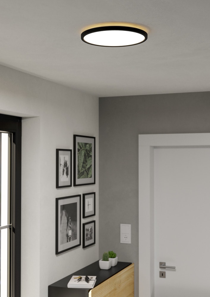 Eglo 901463 "ROVITO-Z" 30 Cm Çapında Siyah Plastik Led Panel Ip44