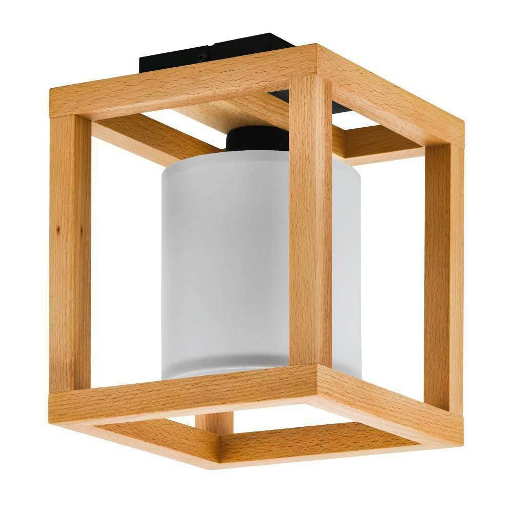 Eglo 390097 "GRANADOS" 30 Cm Uzunluğunda Çelik, Ahşap Siyah, Kahverengi Tavan Armatürü