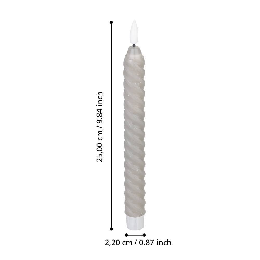 Eglo 422228 "ANDRAFIABE" 25 Cm Yüksekliğinde Led Balmumu Plastik Gri 2'Li Set