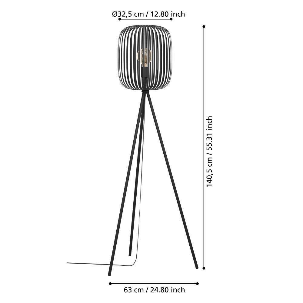 Eglo 900522 "ROMAZZINA" 140,5 Cm Yüksekliğinde Çelik Köşe Lambası Lambader