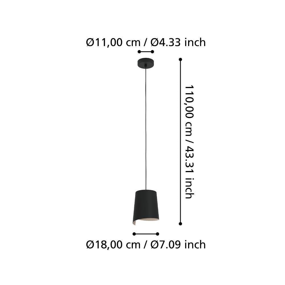 Eglo 900425 "BOLIVIA" 110 Cm Yüksekliğinde Çelik Siyah Sarkıt Avize