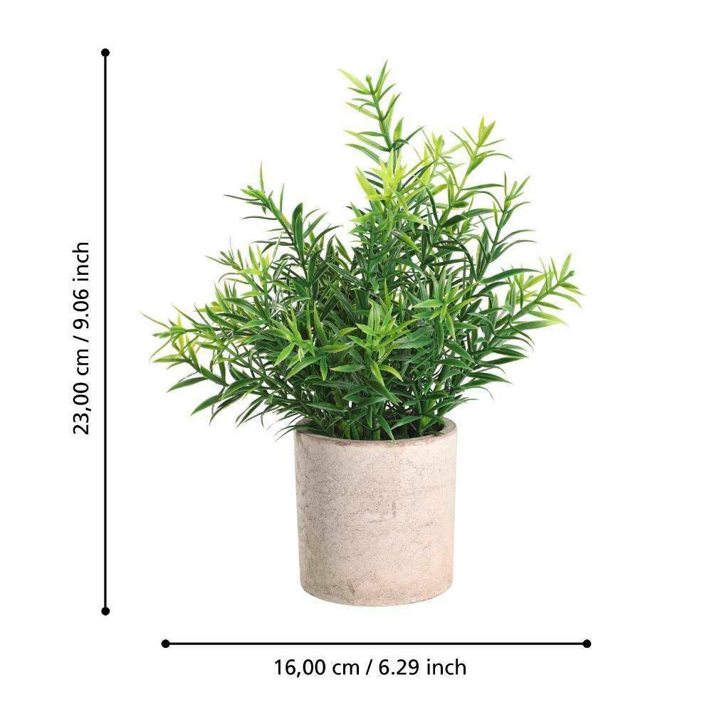 Eglo 428029 "CHITOSE" 22 Cm Yüksekliğinde Plastik Kahveengi, Yeşil Saksıda Yapay Çiçek