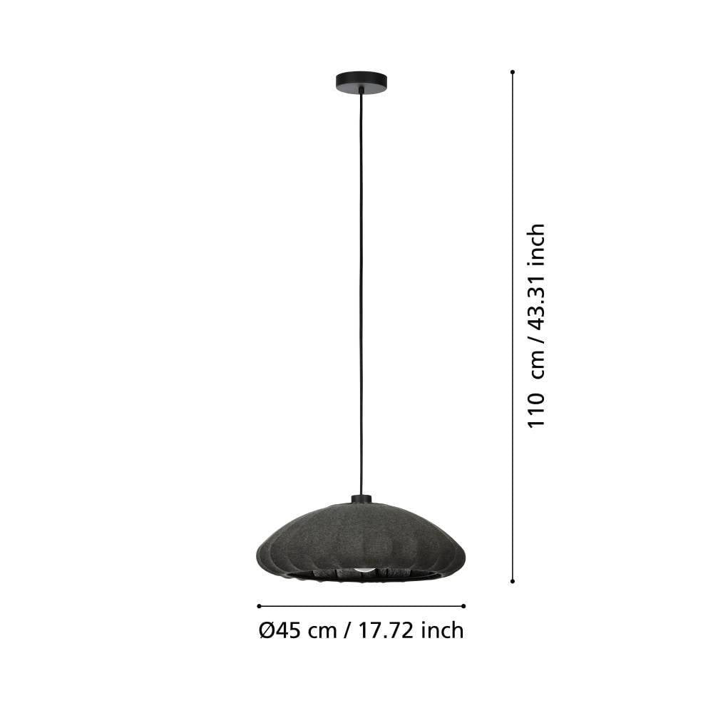 Eglo 43961 "BARLASTON" 110 Cm Yüksekliğinde Çelik Siyah Sarkıt Avize