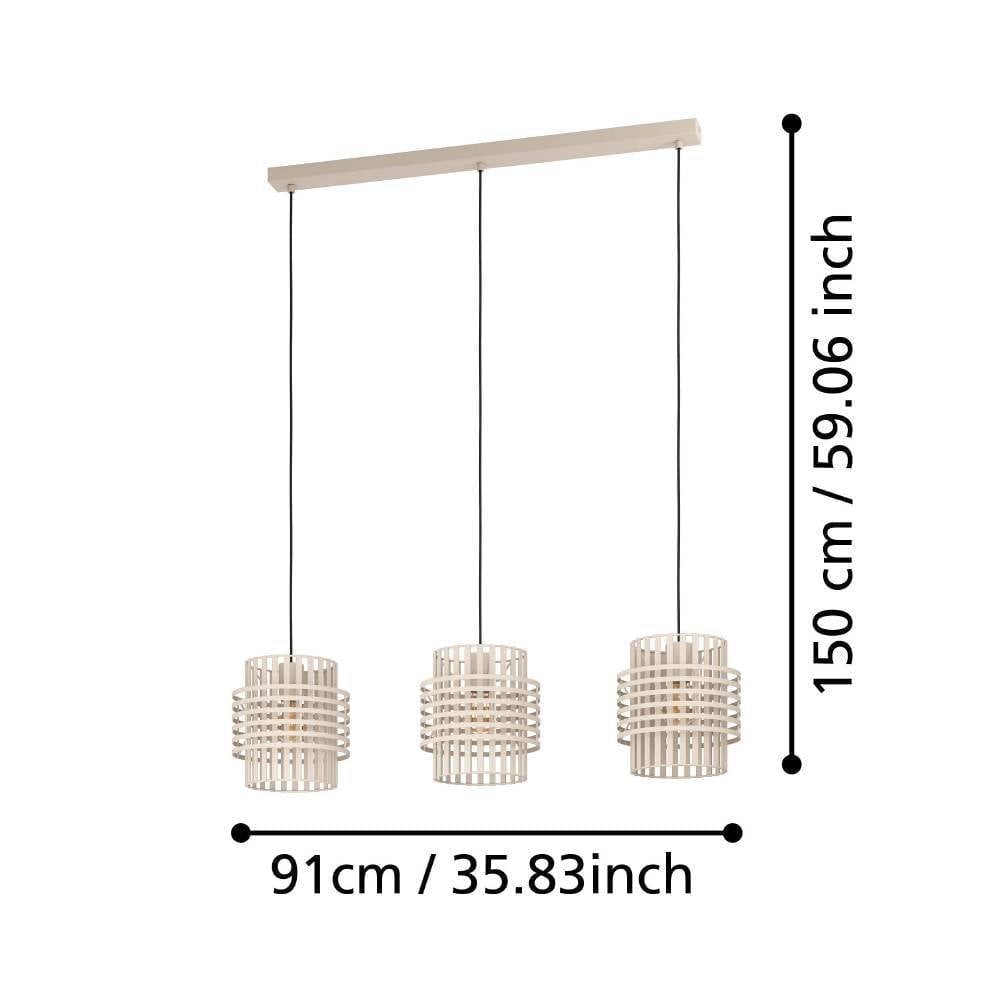Eglo 390147 "OLTAMAR" 150 Cm Yüksekliğinde Çelik Kum Rengi Sarkıt Avize