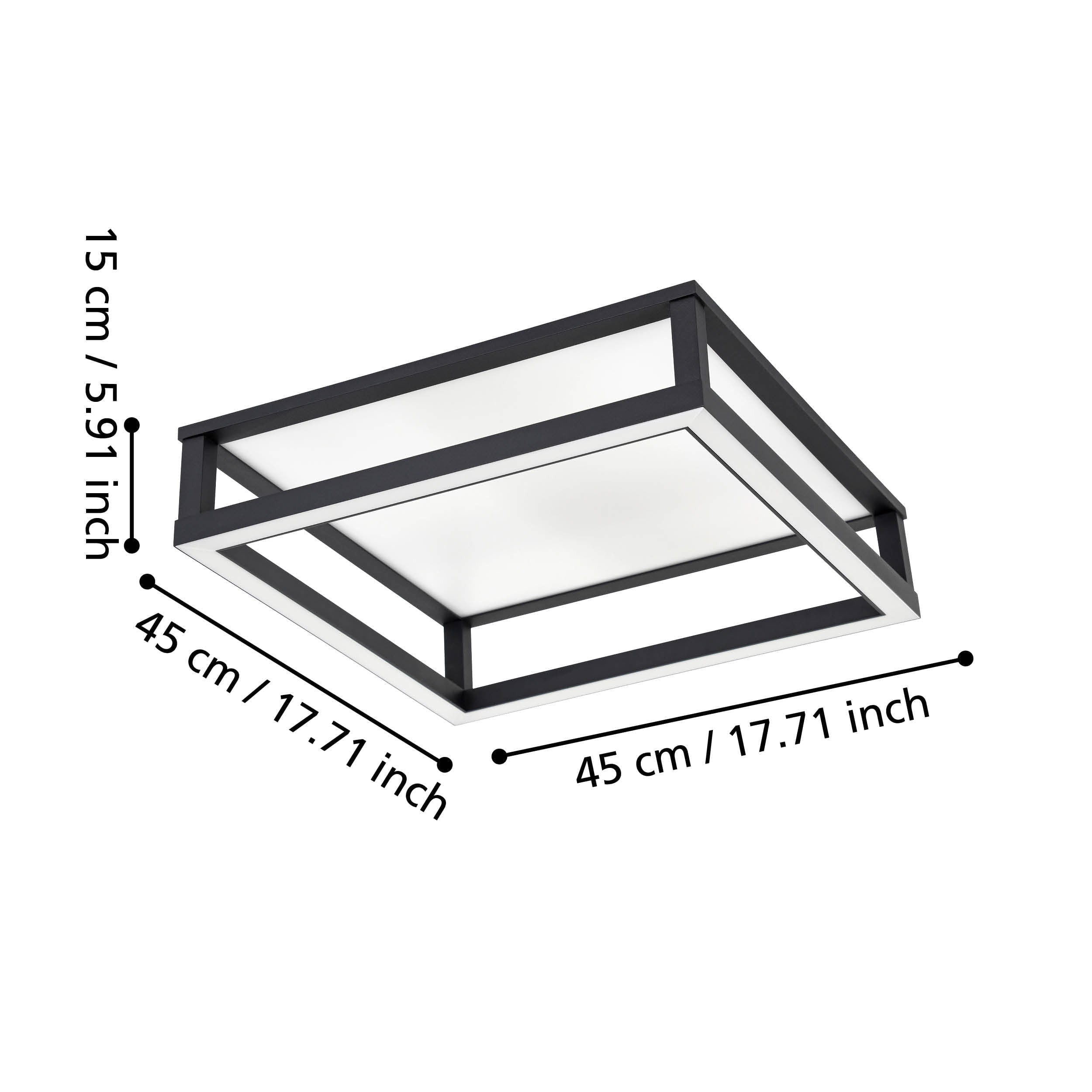 Eglo 390018 "MACELLARA" 45 Cm Uzunluğunda Çelik Siyah Tavan Armatürü