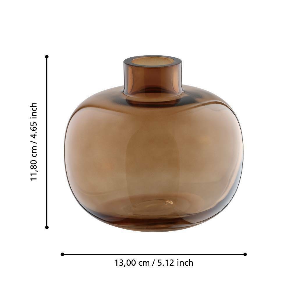 Eglo 421213 "SIRANANA" 11,8 Cm Yüksekliğinde Kahverengi Cam Vazo