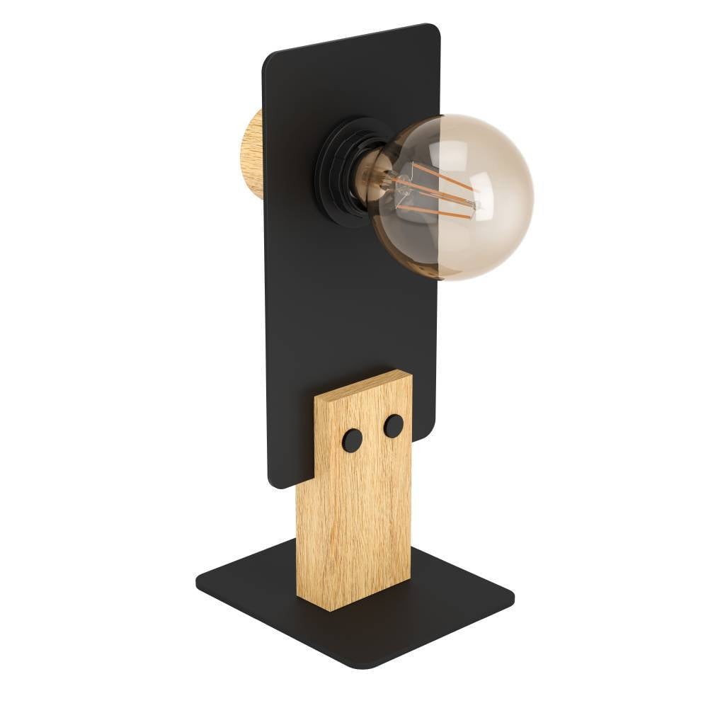 Eglo 43754 "BRAMERTON" 31 Cm Yüksekliğinde Çelik, Ahşap Masa Lambası
