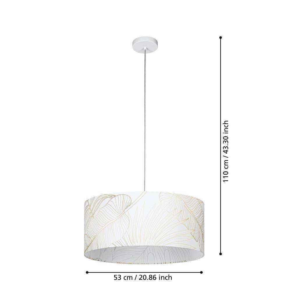 Eglo 900635 "BUCAMARANGA" 110 Cm Yüksekliğinde Çelik Beyaz Sarkıt Avize