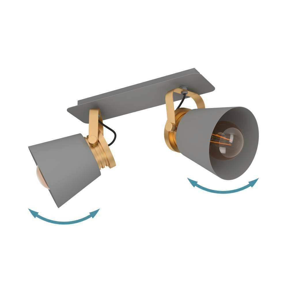 Eglo 43836 "TWICKEN" 2X40W Çelik Gri, Gold Sıva Üstü Spot