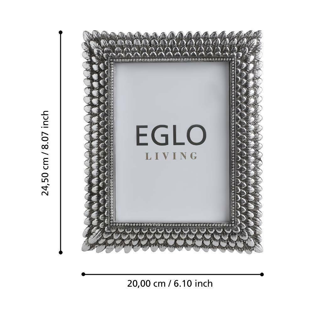 Eglo 423144 "ESASHI" 24,5 Cm Yüksekliğinde 20 Cm Uzunluğunda Plastik, Cam Nikel Resim Çerçevesi