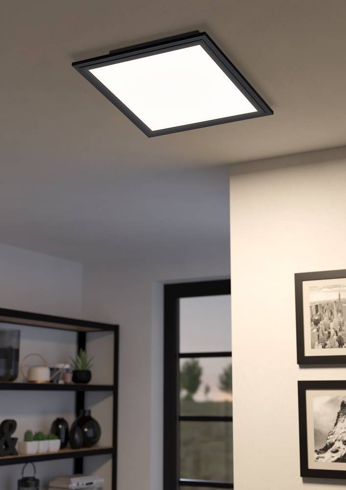 Eglo 900817 "SALOBRENA 1" 30 Cm Uzunluğunda 30 Cm Genişliğinde Alüminyum, Çelik Siyah Led Panel