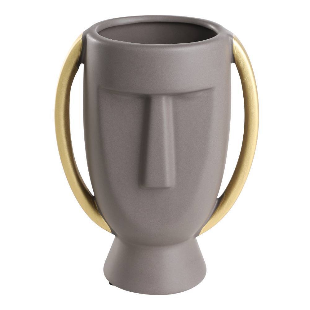 Eglo 421003 "RADISSON" 21 Cm Yüksekliğinde Gri, Gold Seramik Vazo