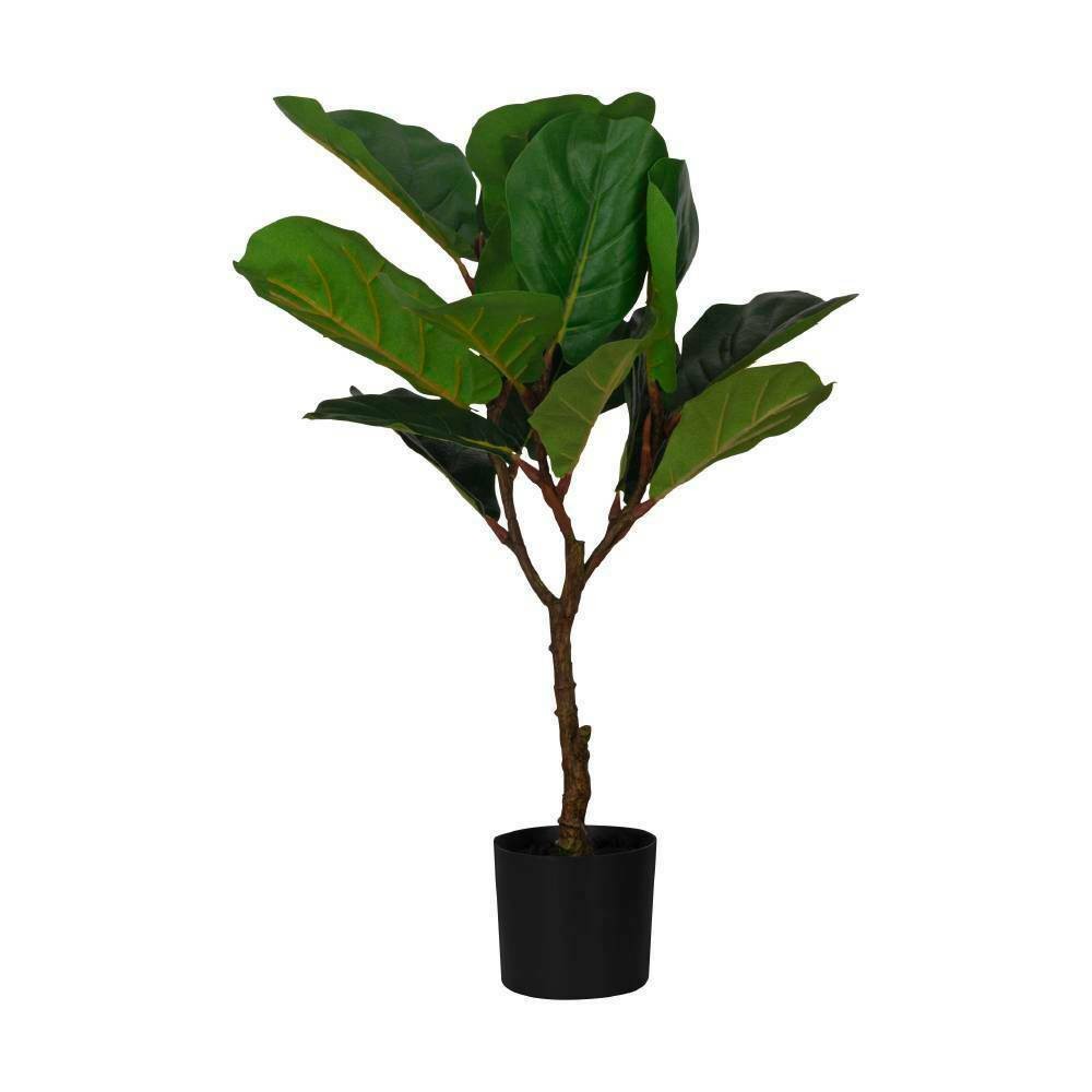 Eglo 428021 "YUBETSU" 90 Cm Yüksekliğinde Plastik Yeşil, Siyah Saksıda Yapay Çiçek