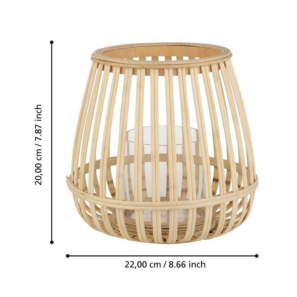 Eglo 422084 "BUNAWAN" 20 Cm Yüksekliğinde Ahşap Dekoratif Mumluk
