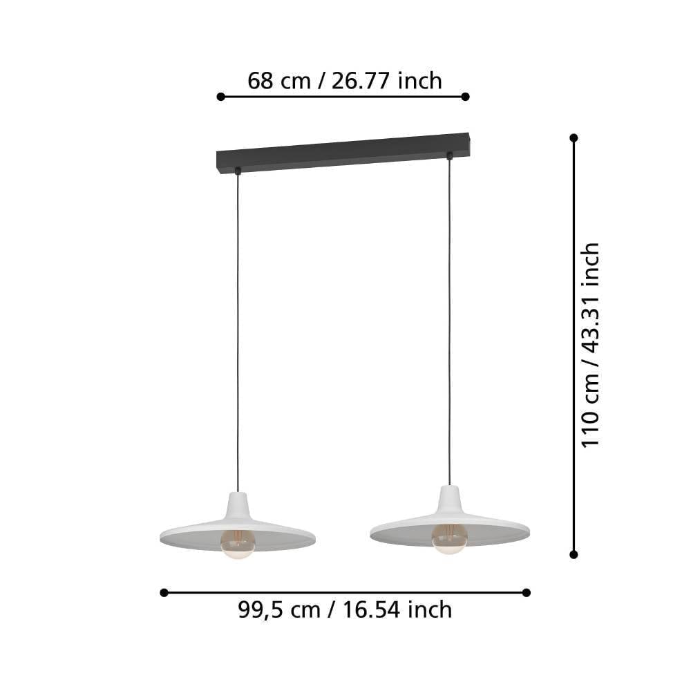 Eglo 900834 "MINIERE" 110 Cm Yüksekliğinde Çelik Siyah Sarkıt Avize