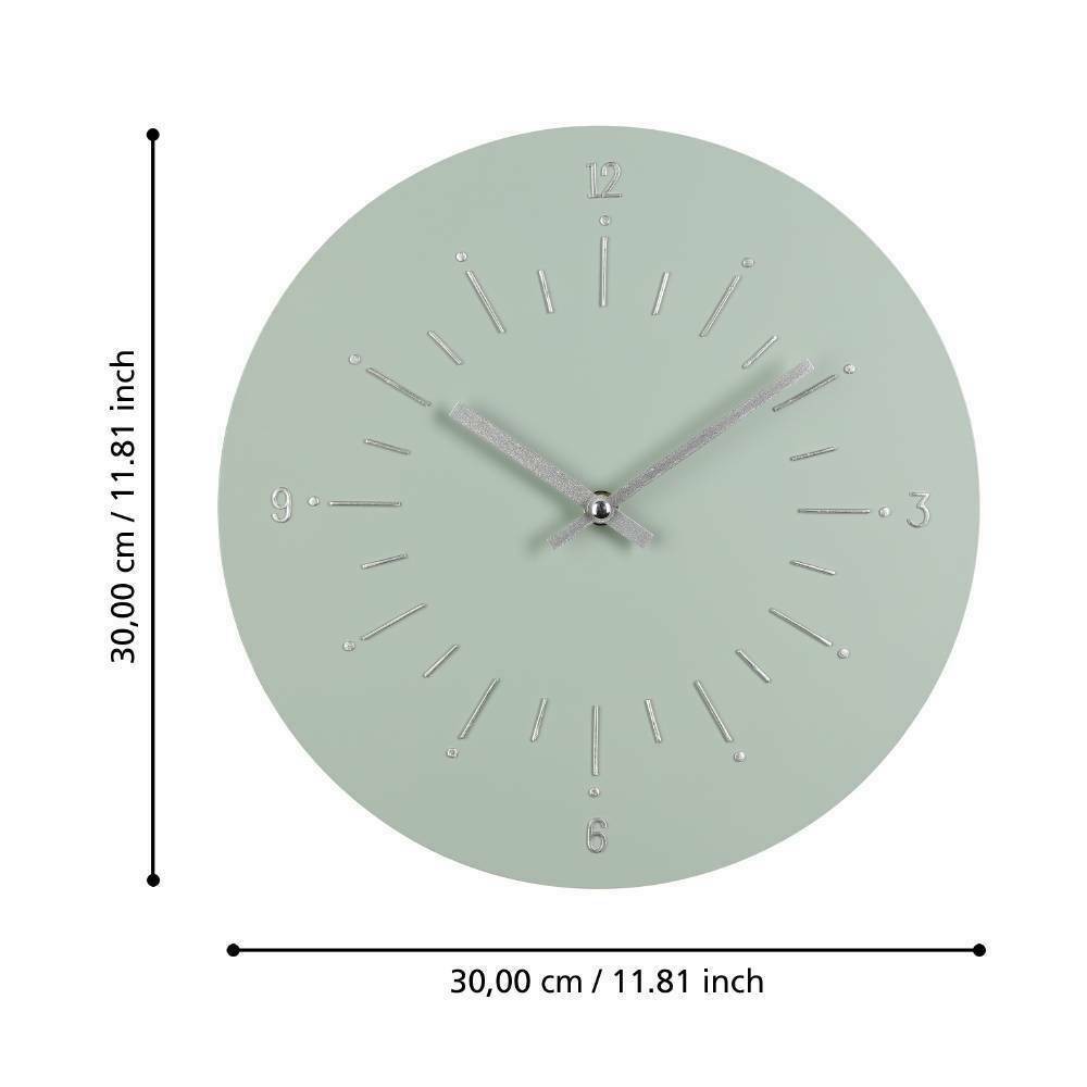 Eglo 425511 "TAKAHAGI" 30 Cm Çapında Nane Yeşili Çelik Dekoratif Duvar Saati