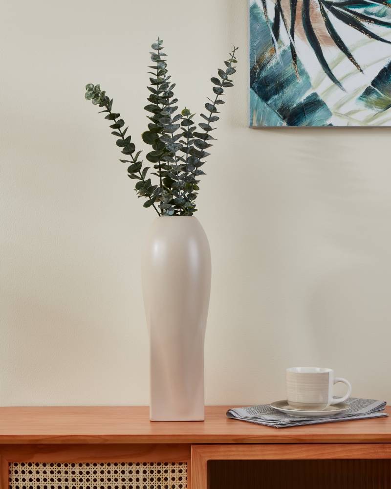 Eglo 421016 "SHIMA" 40 Cm Yüksekliğinde Bej Seramik Vazo