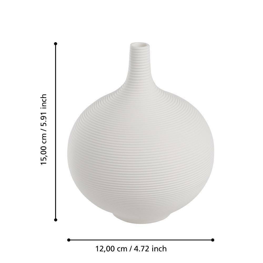 Eglo 421243 "MITANE" 15 Cm Yüksekliğinde Beyaz Seramik Vazo