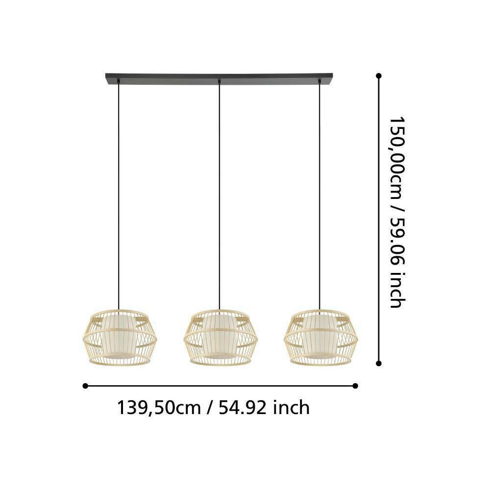 Eglo 390234 "MONTERROSO" 150 Cm Yüksekliğinde Çelik Siyah Sarkıt Avize