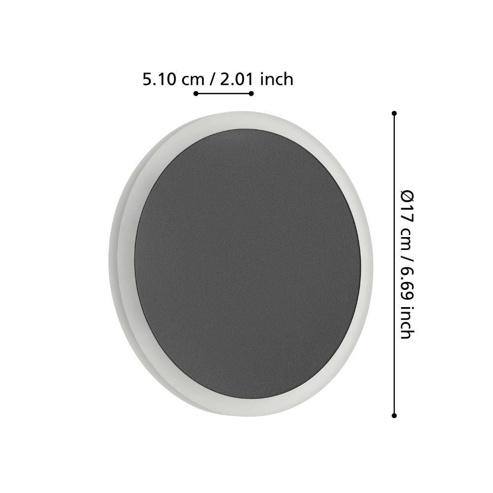 Eglo 901585 "TALAMELLO 1" Alüminyum Siyah Duvar Aplik