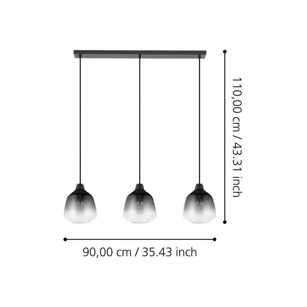 Eglo 43822 "SEDBERGH" 110 Cm Yüksekliğinde Çelik Siyah Sarkıt Avize