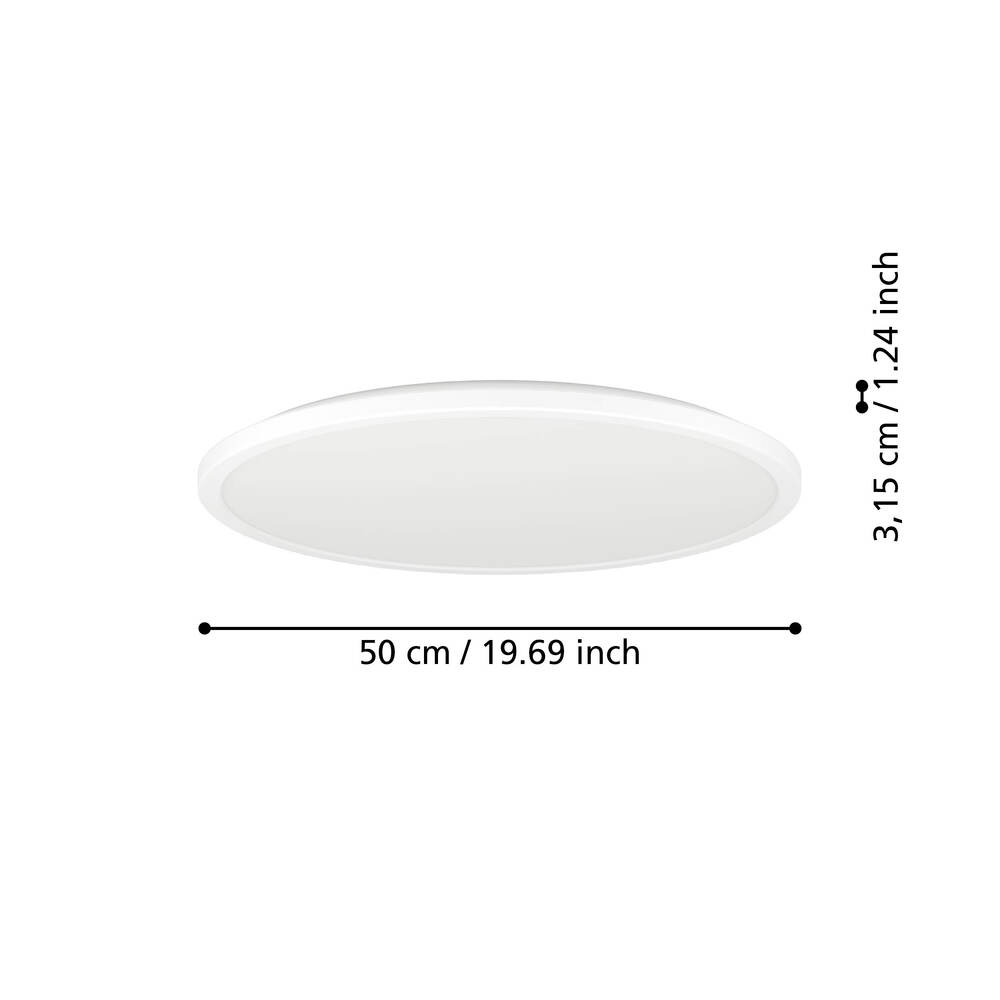 Eglo 901473 "ROVITO-Z" 50 Cm Çapında Beyaz Plastik Led Panel Ip44