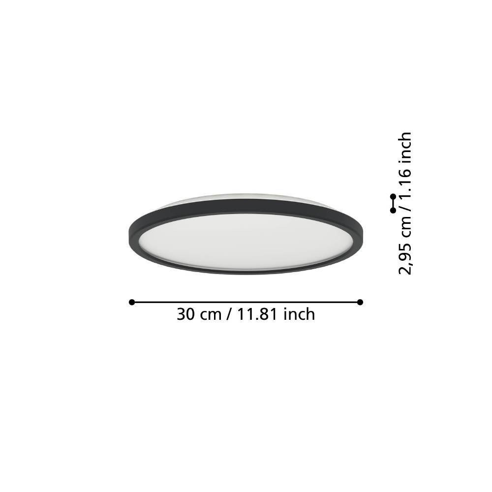 Eglo 901438 "ROVITO" 30 Cm Çapında Siyah Plastik Tavan Armatürü