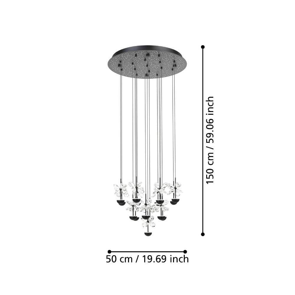 Eglo 390277 "PIANOPOLI 2" 150 Cm Yüksekliğinde Çelik Siyah Sarkıt Avize